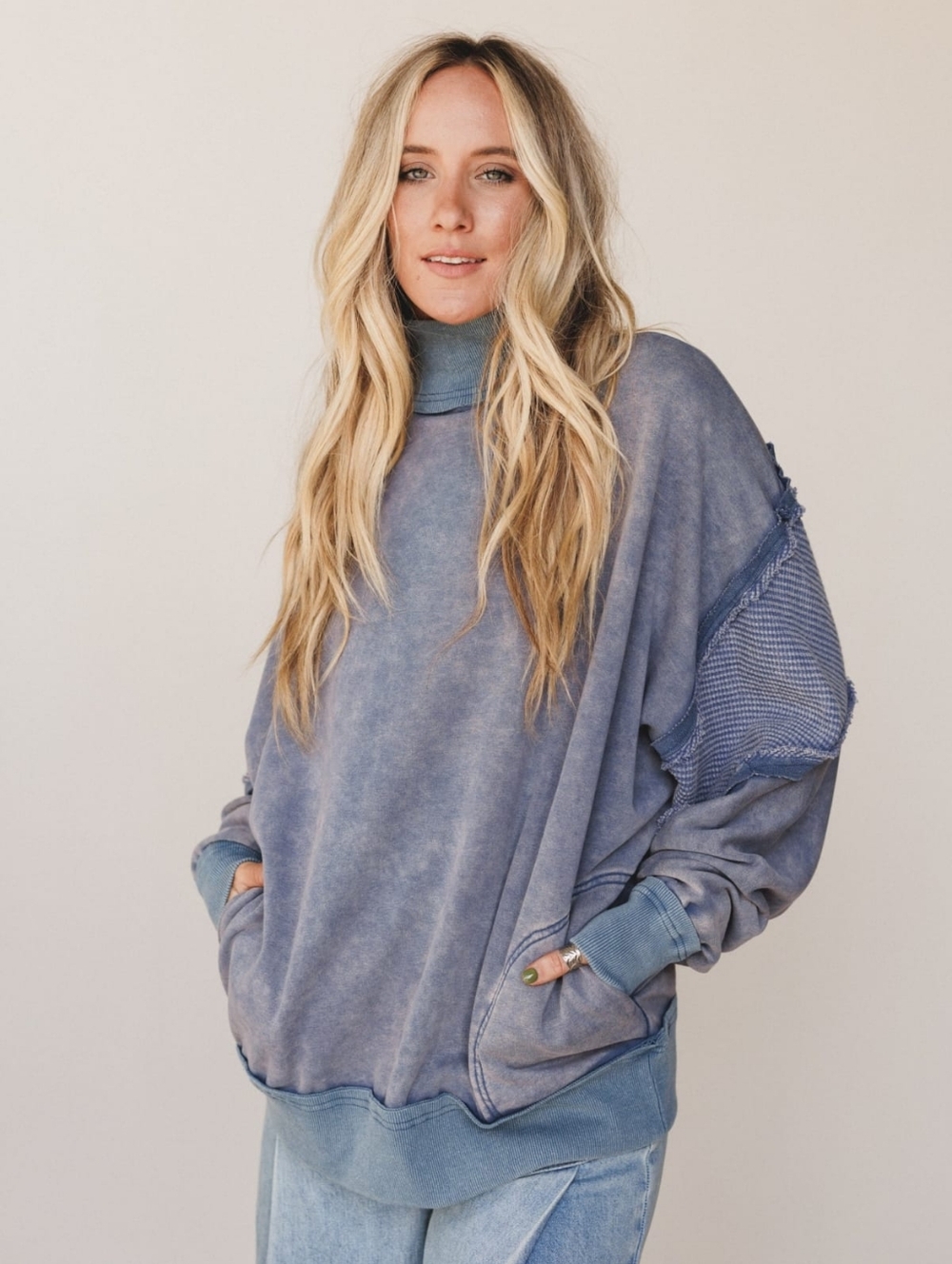 Oli & Hali Zia Oversized High Neck Top Sweatshirt